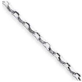 14K White Gold, 4.5mm Solid Fancy Link Chain Bracelet