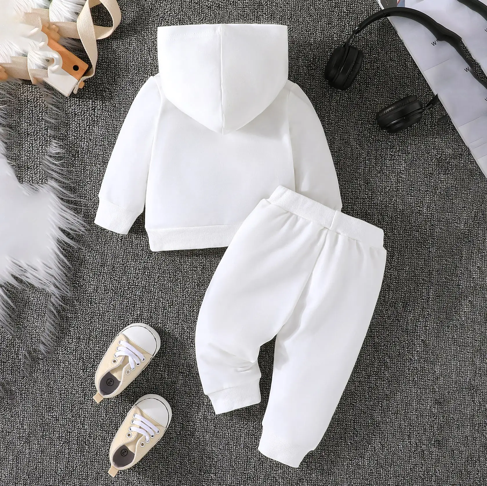 2 Pieces Set Baby Girls Boys Letters Hoodies Sweatshirts And Pants Wholesale 240111108