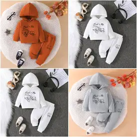 2 Pieces Set Baby Girls Boys Letters Hoodies Sweatshirts And Pants Wholesale 240111108