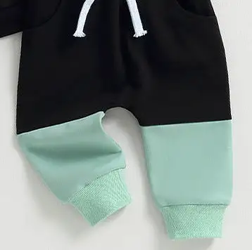 2 Pieces Set Baby Kid Boys Color-blocking Hoodies Sweatshirts And Pants Wholesale 231130104