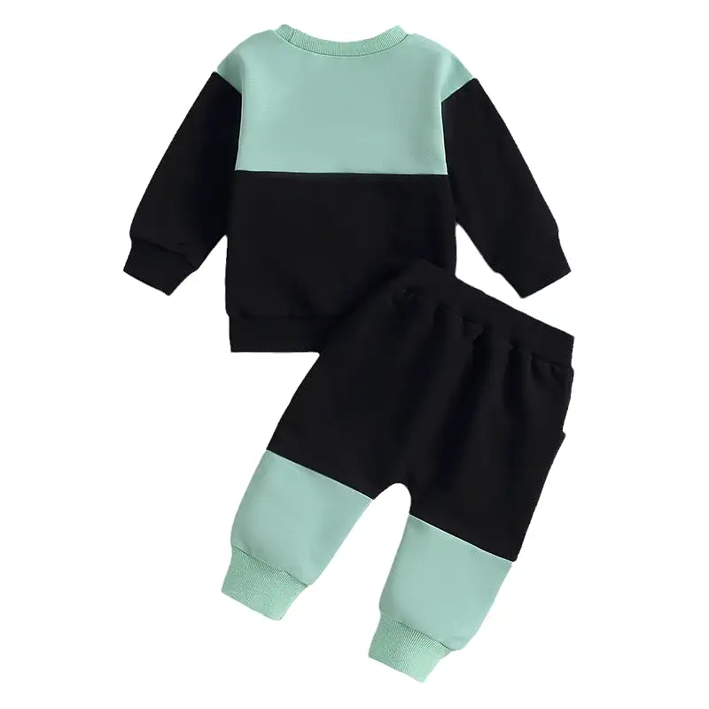 2 Pieces Set Baby Kid Boys Color-blocking Hoodies Sweatshirts And Pants Wholesale 231130104