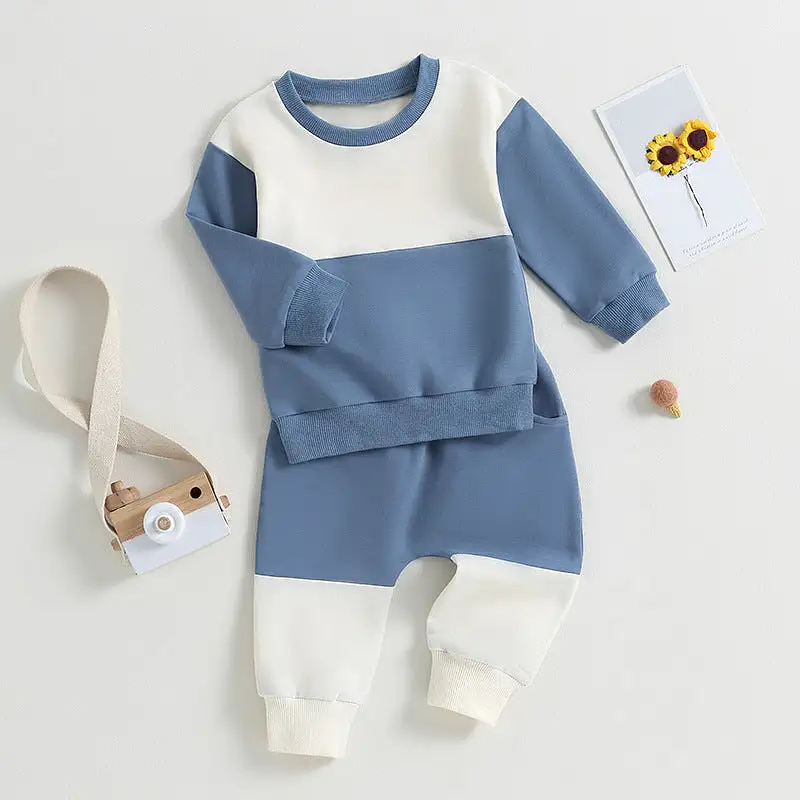 2 Pieces Set Baby Kid Boys Color-blocking Tops And Pants Wholesale 231130117