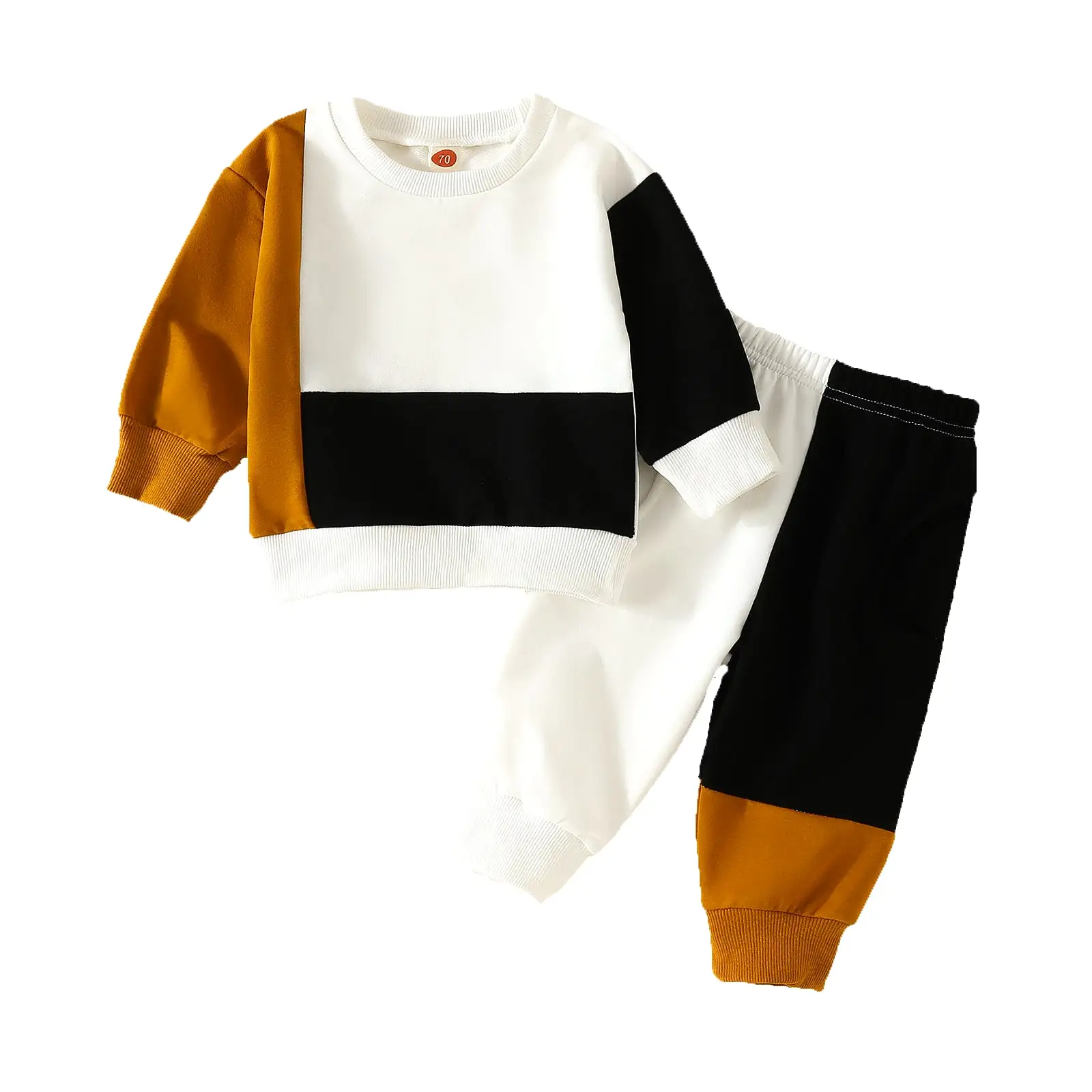 2 Pieces Set Baby Kid Boys Color-blocking Tops And Pants Wholesale 24011120