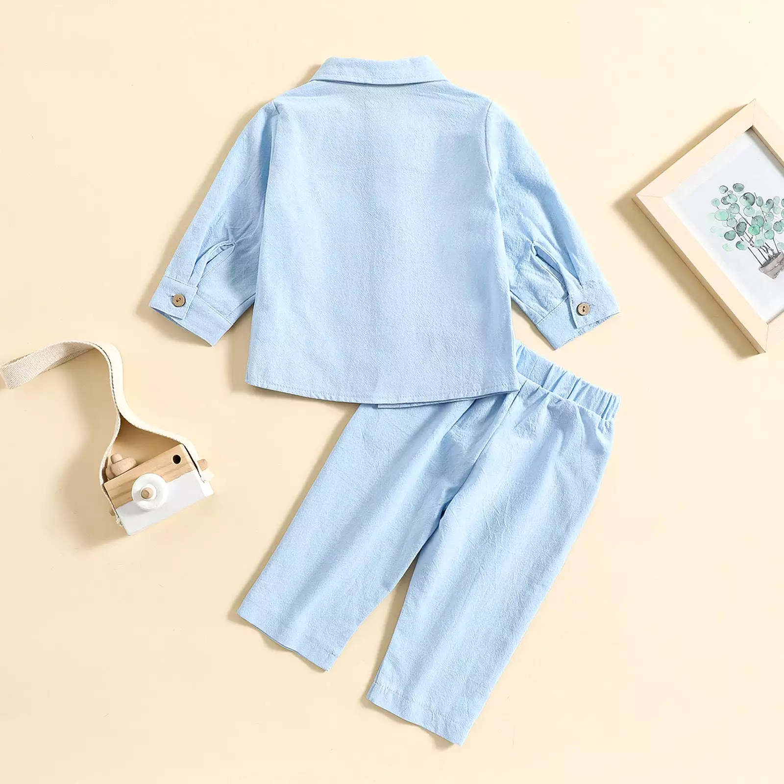 2 Pieces Set Baby Kid Boys Solid Color Shirts And Pants Wholesale 23113017