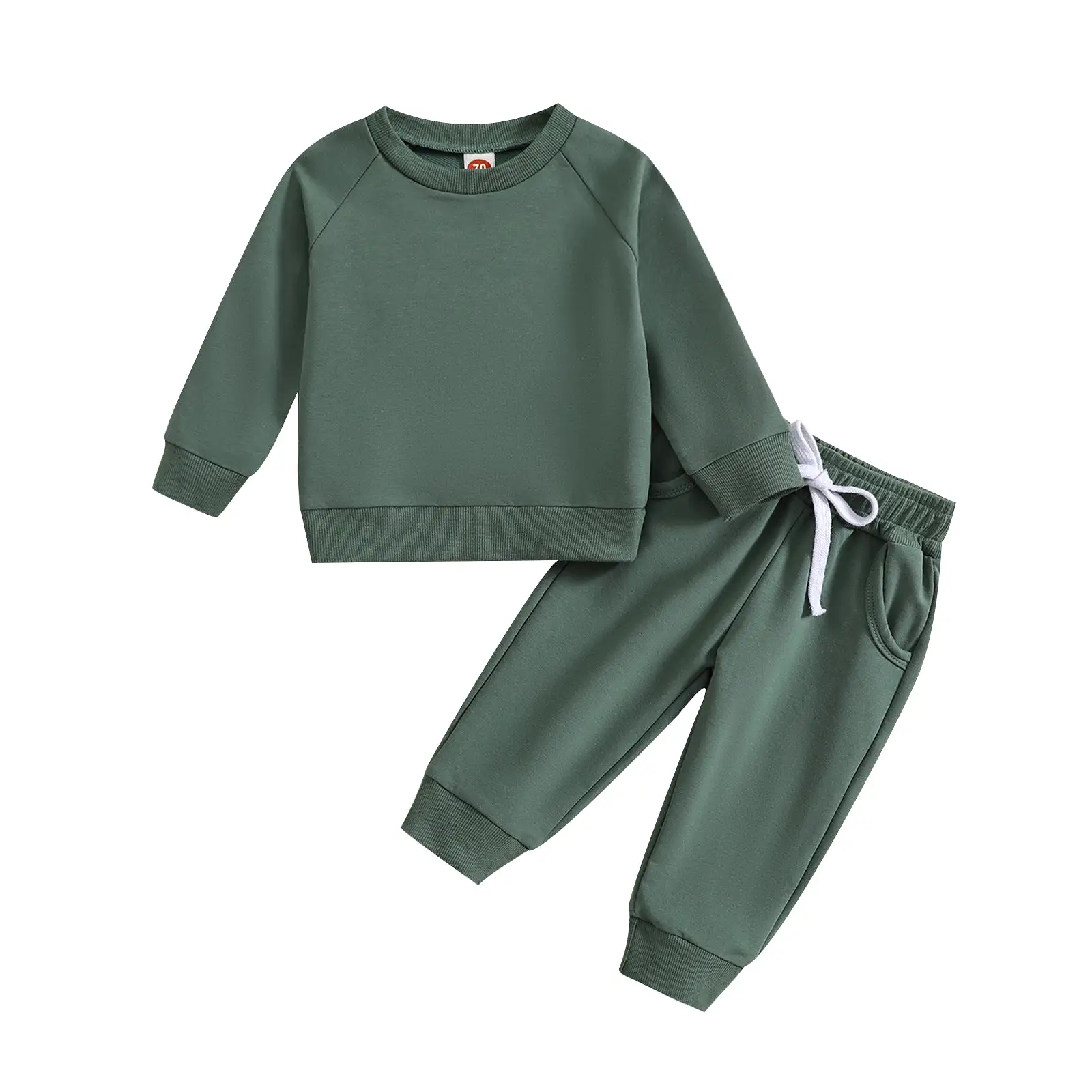 2 Pieces Set Baby Kid Boys Solid Color Tops And Pants Wholesale 231130153