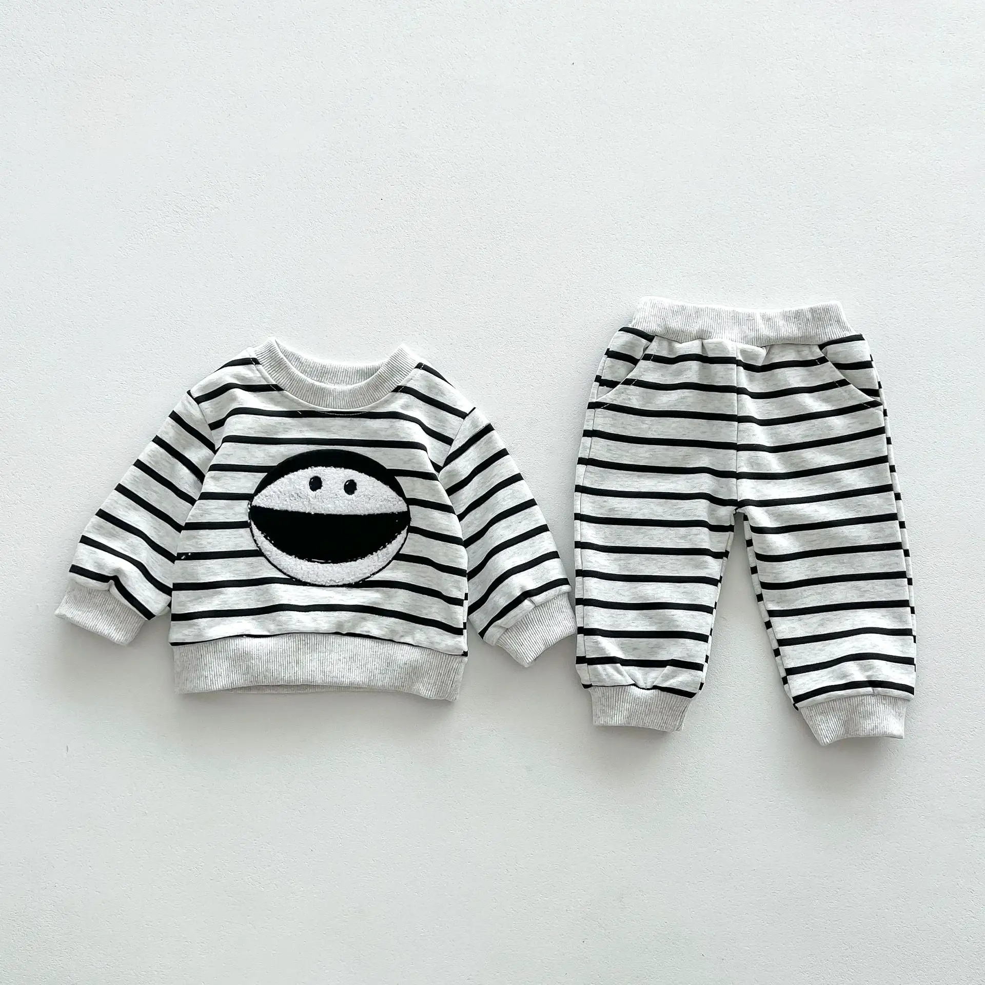 2 Pieces Set Baby Kid Boys Striped Cartoon Tops And Pants Wholesale 23101921