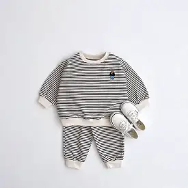 2 Pieces Set Baby Kid Boys Striped Cartoon Tops And Pants Wholesale 23113046