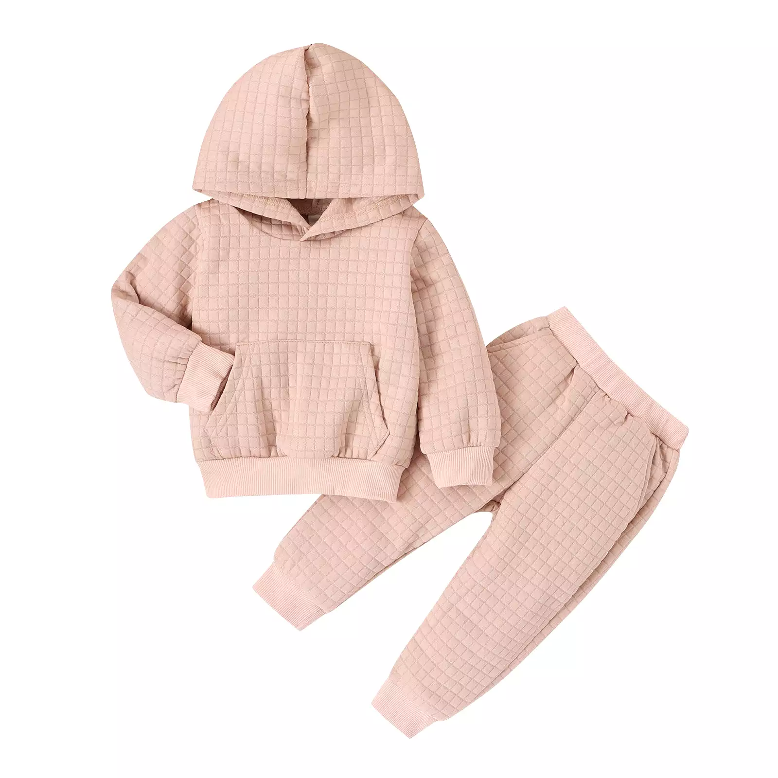 2 Pieces Set Baby Kid Girls Boys Solid Color Hoodies Sweatshirts And Pants Wholesale 24011138