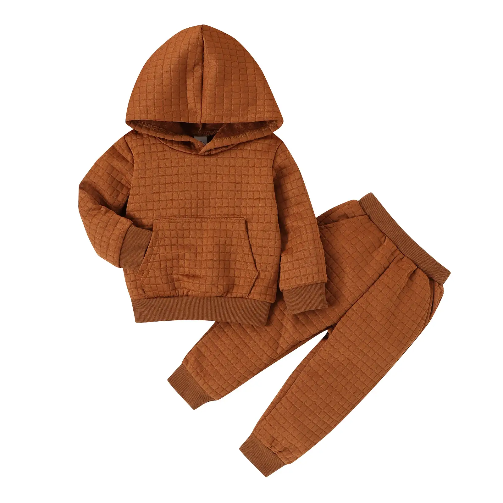 2 Pieces Set Baby Kid Girls Boys Solid Color Hoodies Sweatshirts And Pants Wholesale 24011138