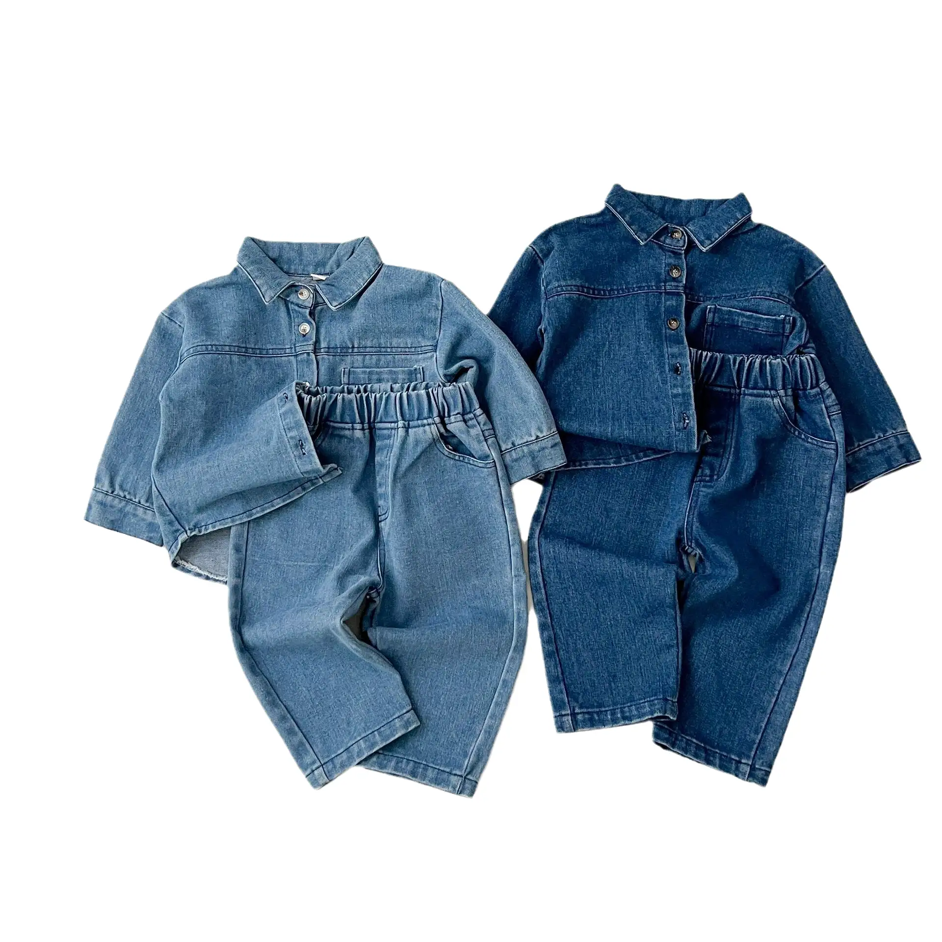 2 Pieces Set Baby Kid Girls Boys Solid Color Jackets Outwears And Jeans Wholesale 23113057