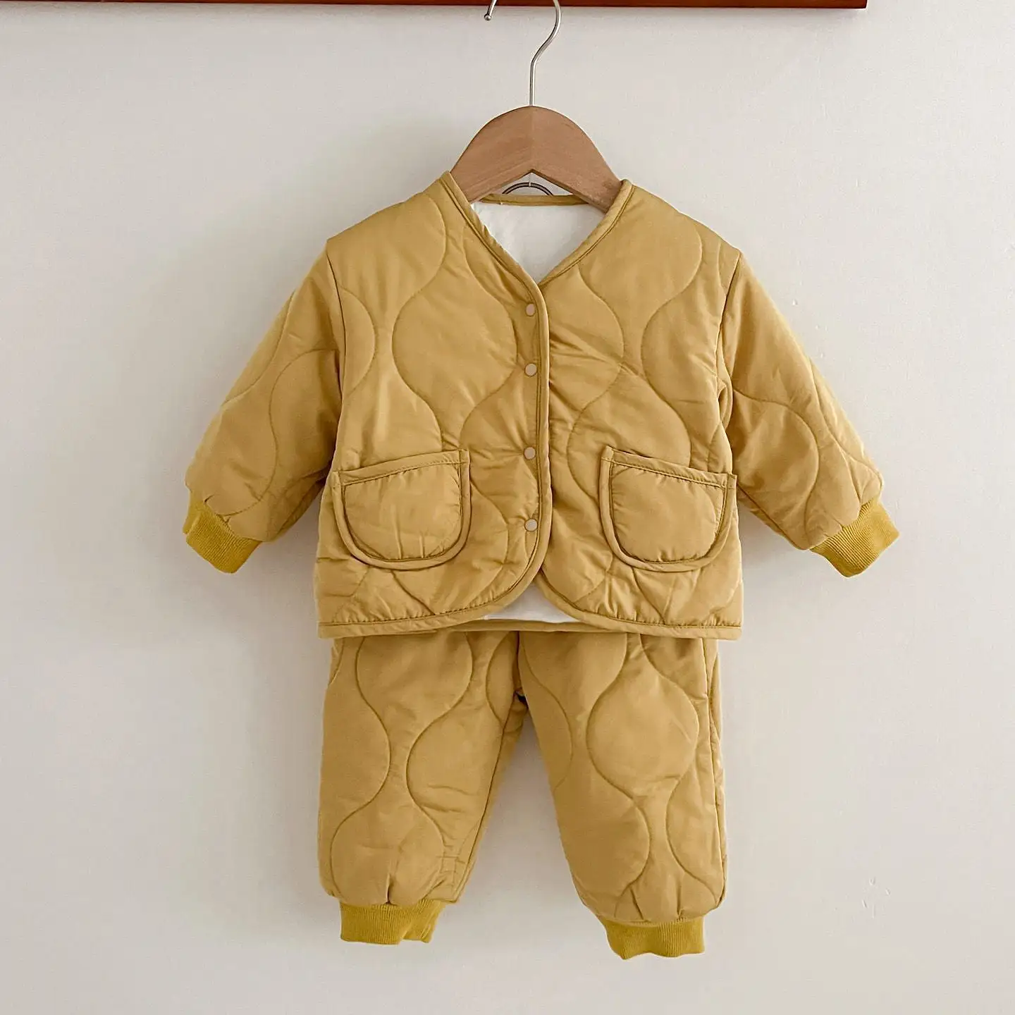 2 Pieces Set Baby Kid Girls Boys Solid Color Jackets Outwears And Pants Wholesale 231130233