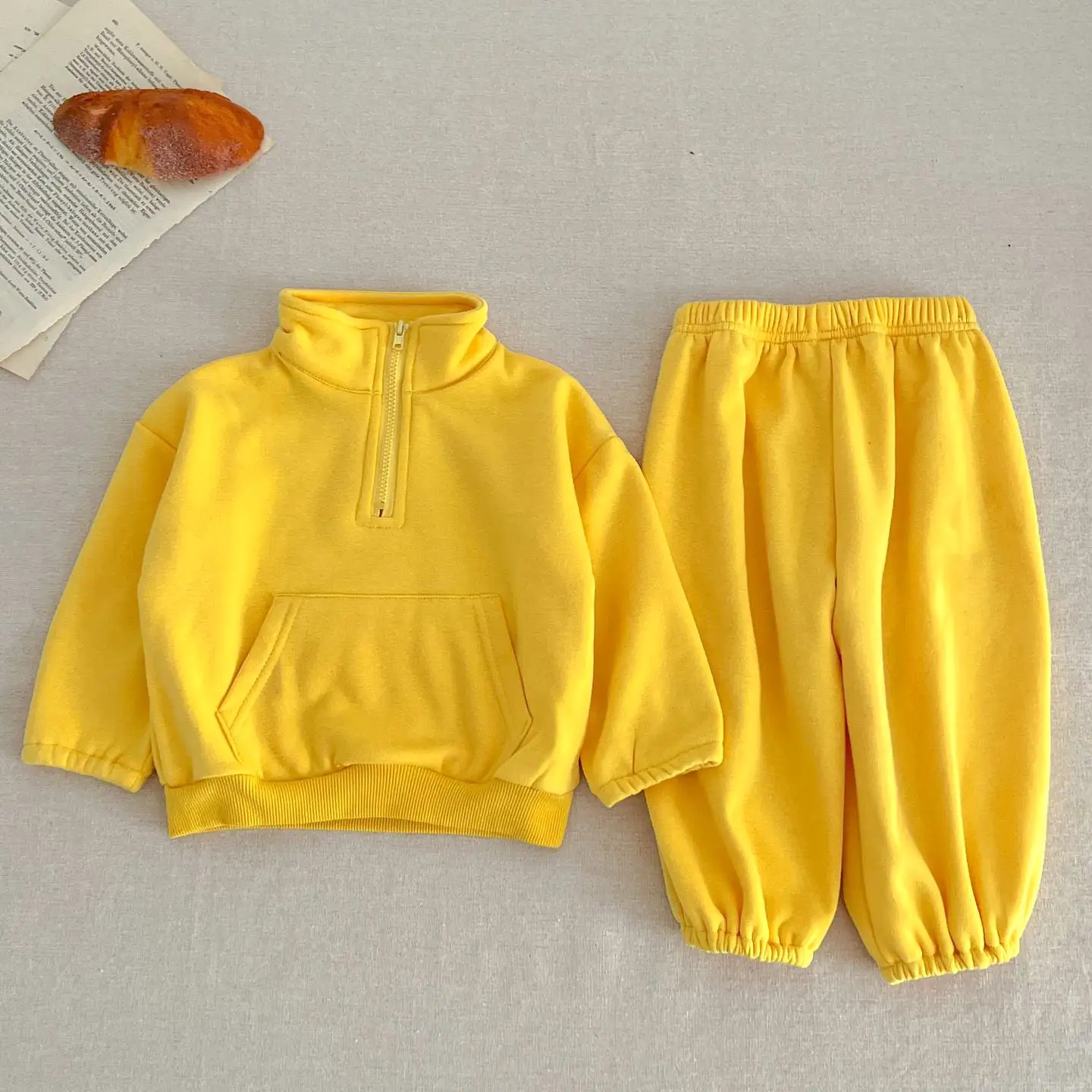 2 Pieces Set Baby Kid Girls Boys Solid Color Tops And Pants Wholesale 231130303