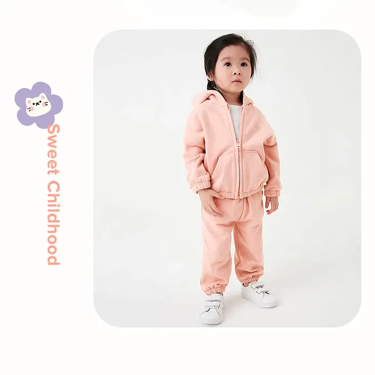 2 Pieces Set Baby Kid Girls Solid Color Hoodies Sweatshirts And Pants Wholesale 231130101