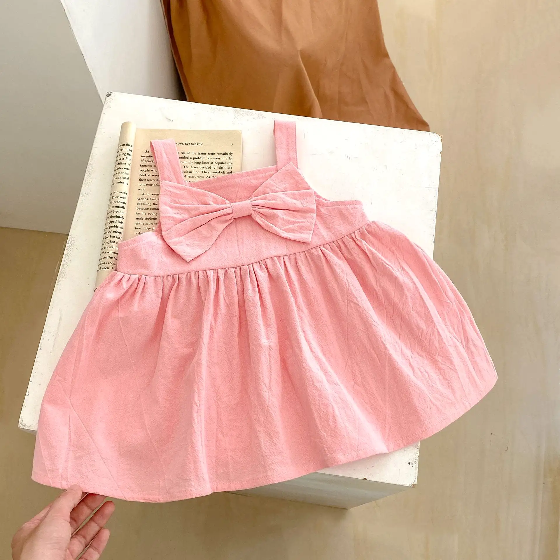 2 Pieces Set Baby Kid Girls Solid Color Tops And Dresses Wholesale 230828250