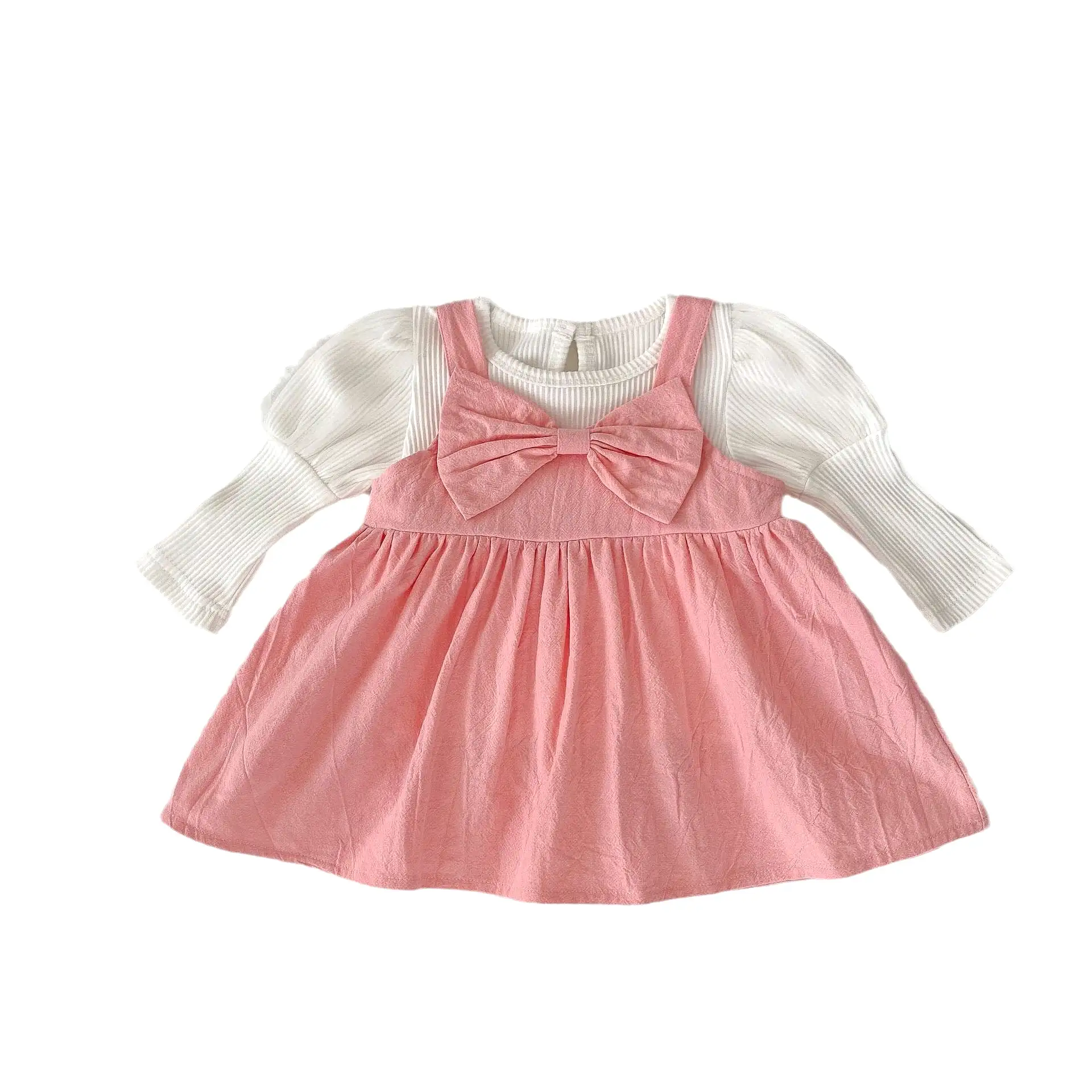 2 Pieces Set Baby Kid Girls Solid Color Tops And Dresses Wholesale 230828250