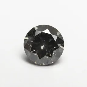 2.02ct 7.75x7.74x5.09mm Fancy Dark Grey Round Brilliant 21666-01