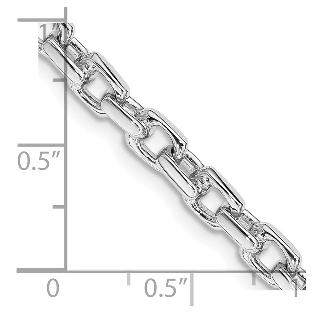 4.5mm 14K White Gold Solid Fancy Cable Chain Bracelet