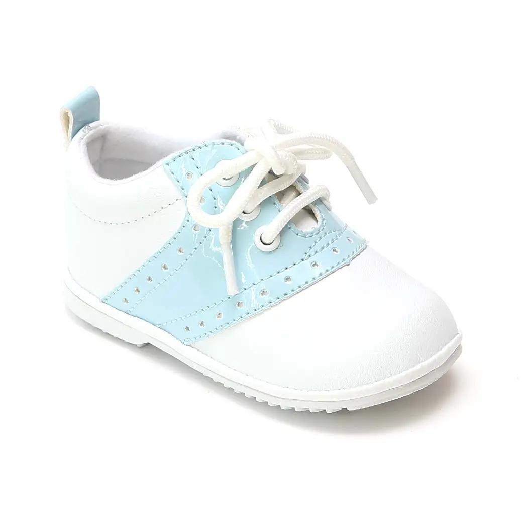 Angel Baby Boys Austin Lace Up Patent Saddle Oxfords