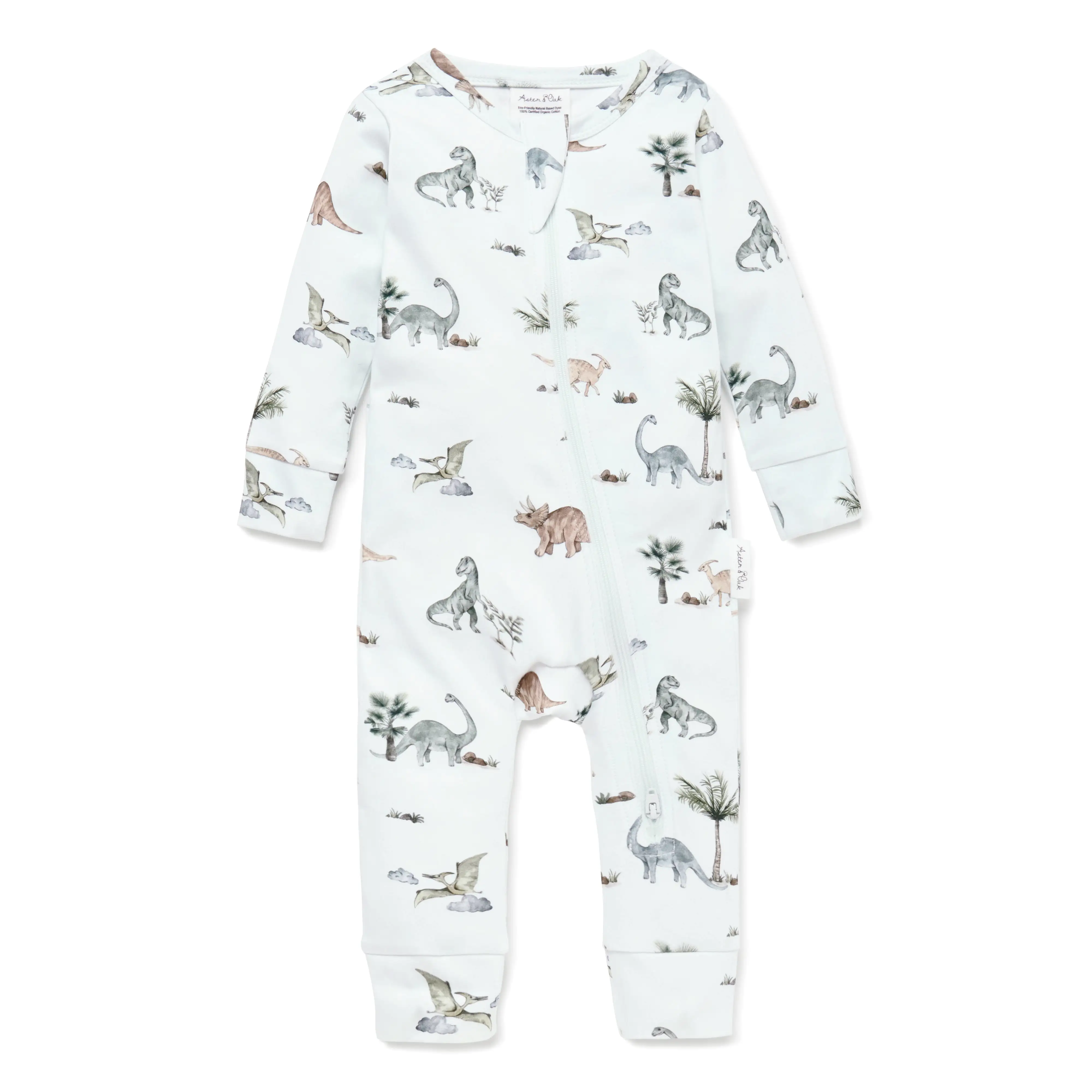 Aster & Oak Dino Zip Romper