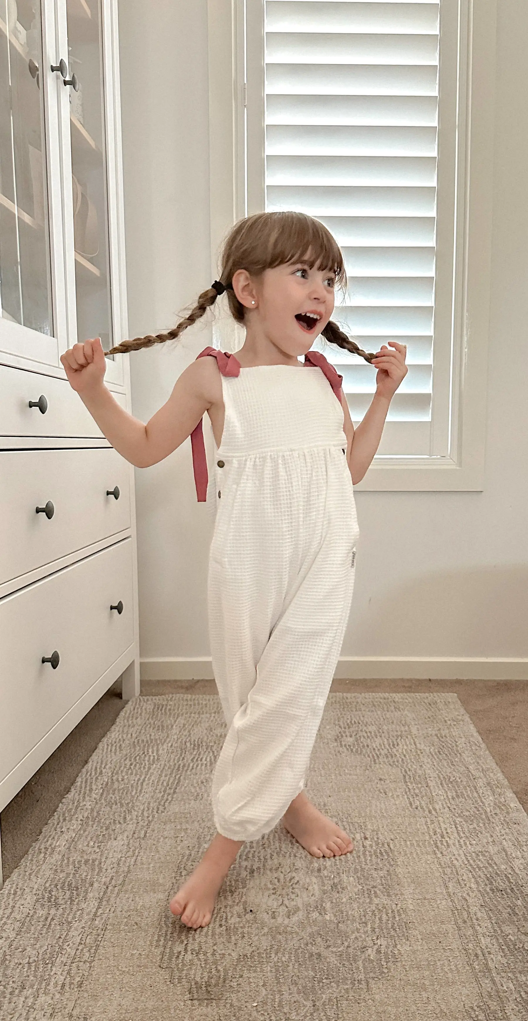 Aura Waffle Overall - White