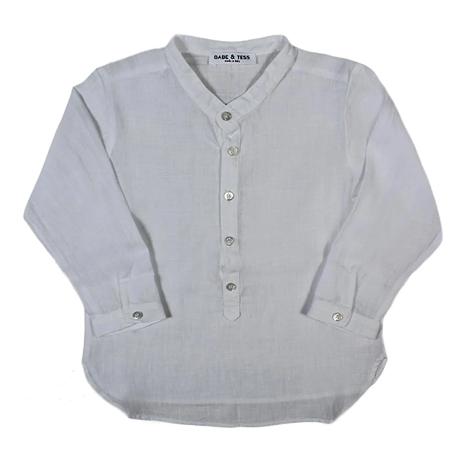 Babe & Tess White Linen Shirt For Baby Boys