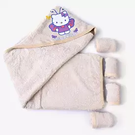 Baby Bath Towel + 4PCs Face Towel