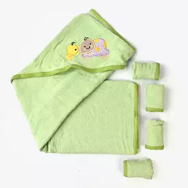 Baby Bath Towel + 4PCs Face Towel