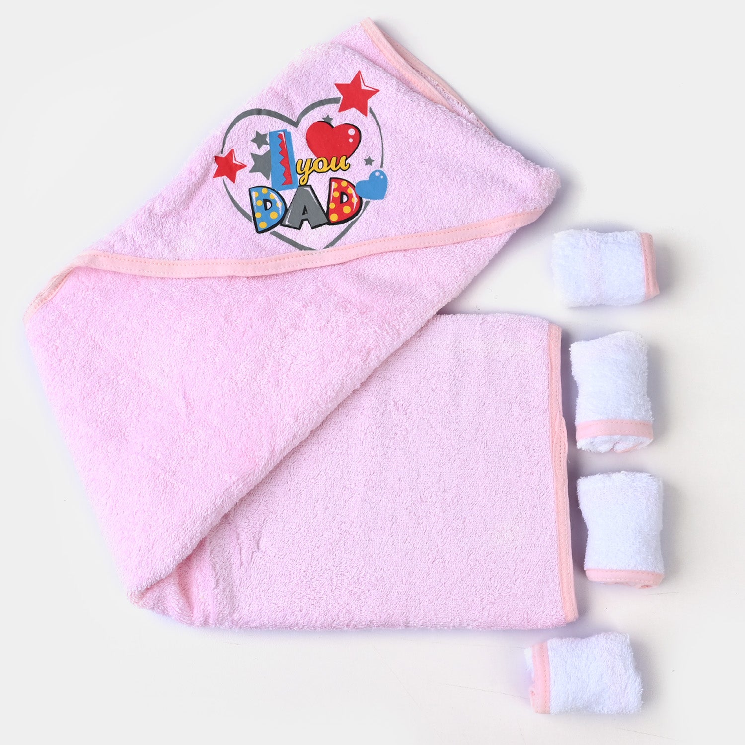 Baby Bath Towel + 4PCs Face Towel