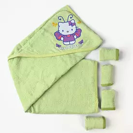 Baby Bath Towel + 4PCs Face Towel