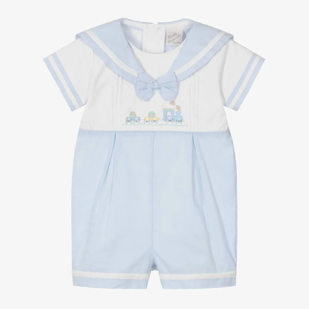 Baby Boys Blue & White Sailor Shortie