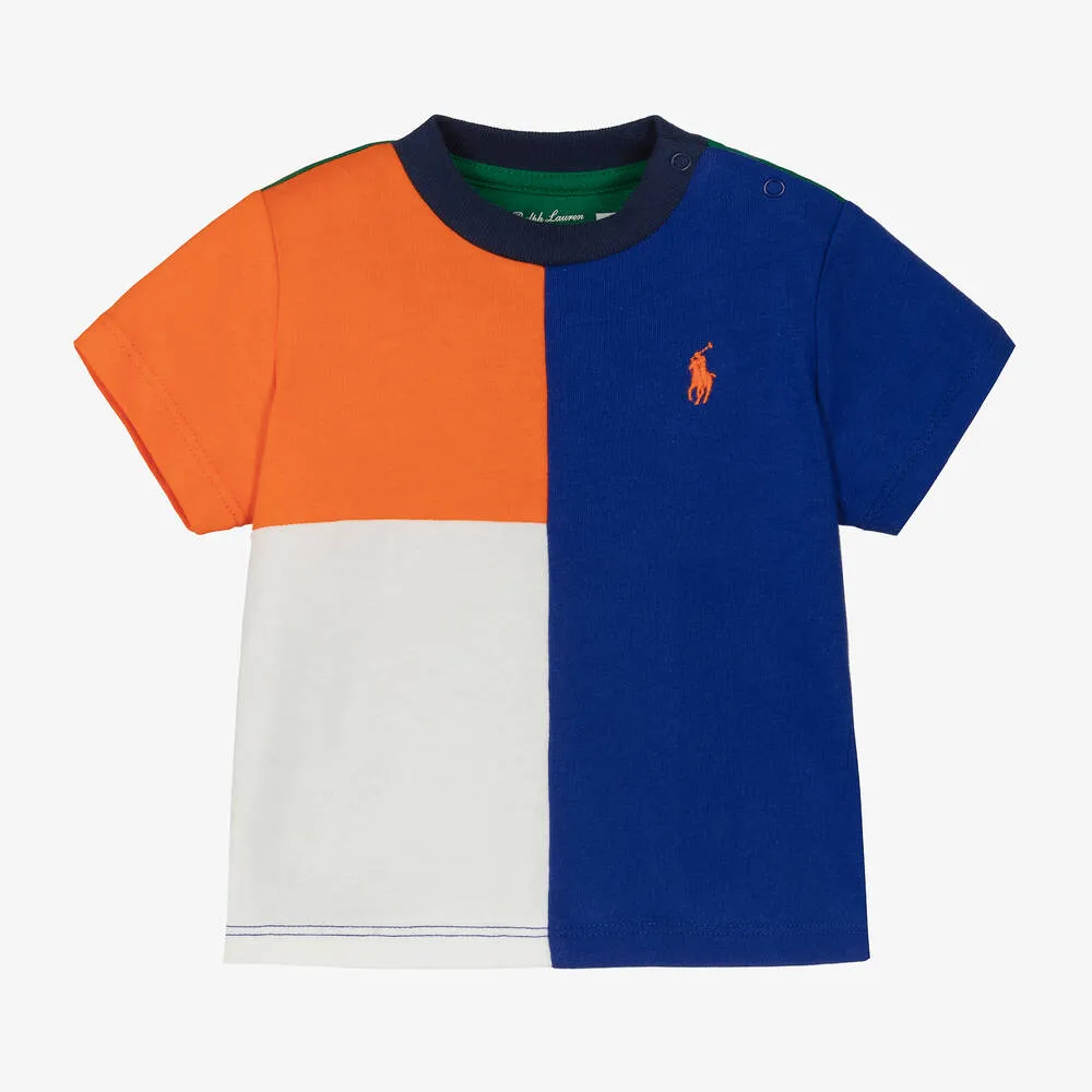 Baby Boys Blue Colourblock T-Shirt