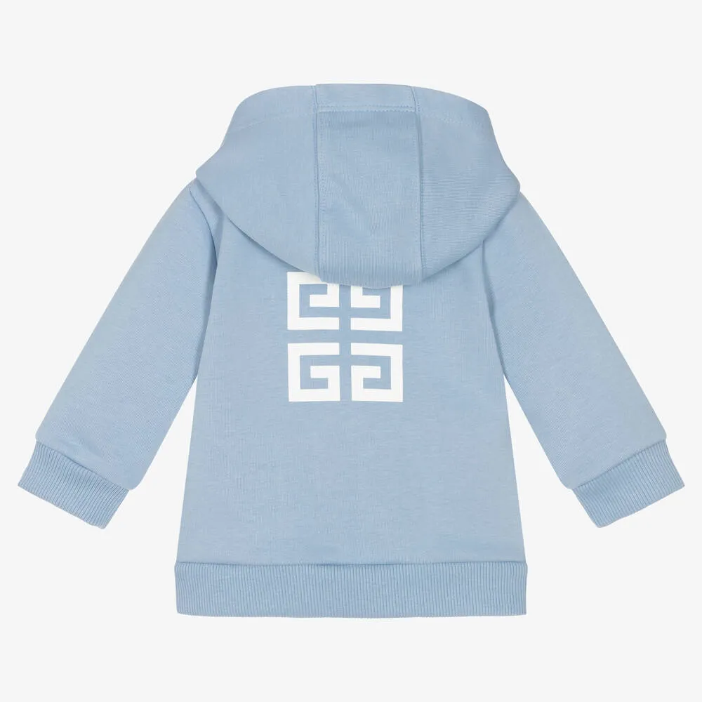 Baby Boys Blue Logo Zip-Up Top