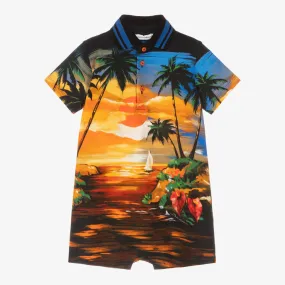 Baby Boys Hawaii Print Polo Shortie