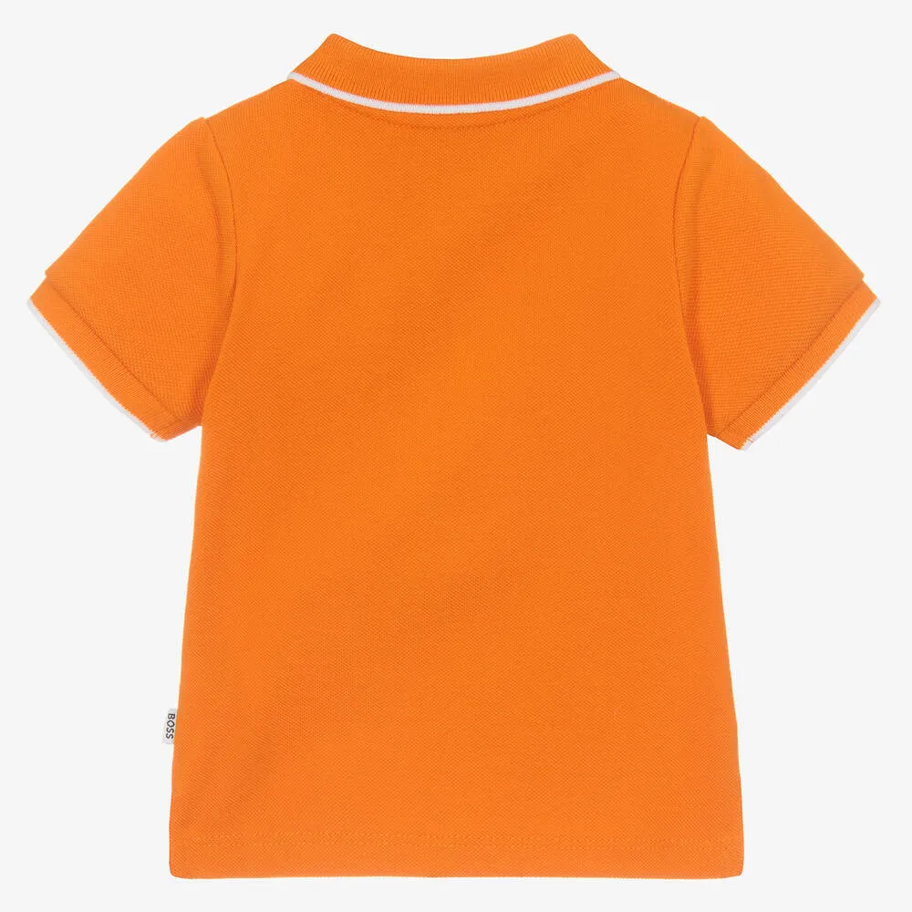 Baby Boys Orange Logo Polo Shirt