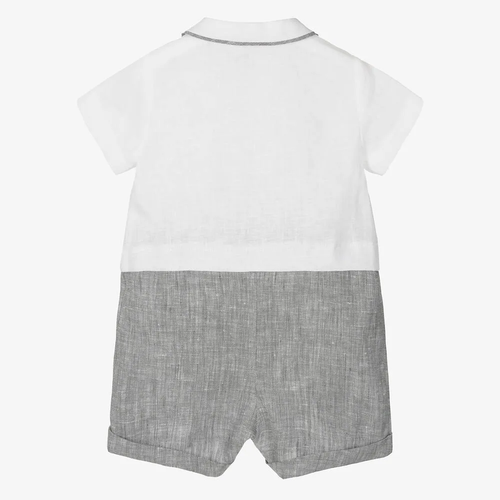 Baby Boys White & Grey Shortie