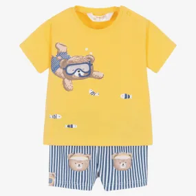 Baby Boys Yellow Bear Swim Shorts Set