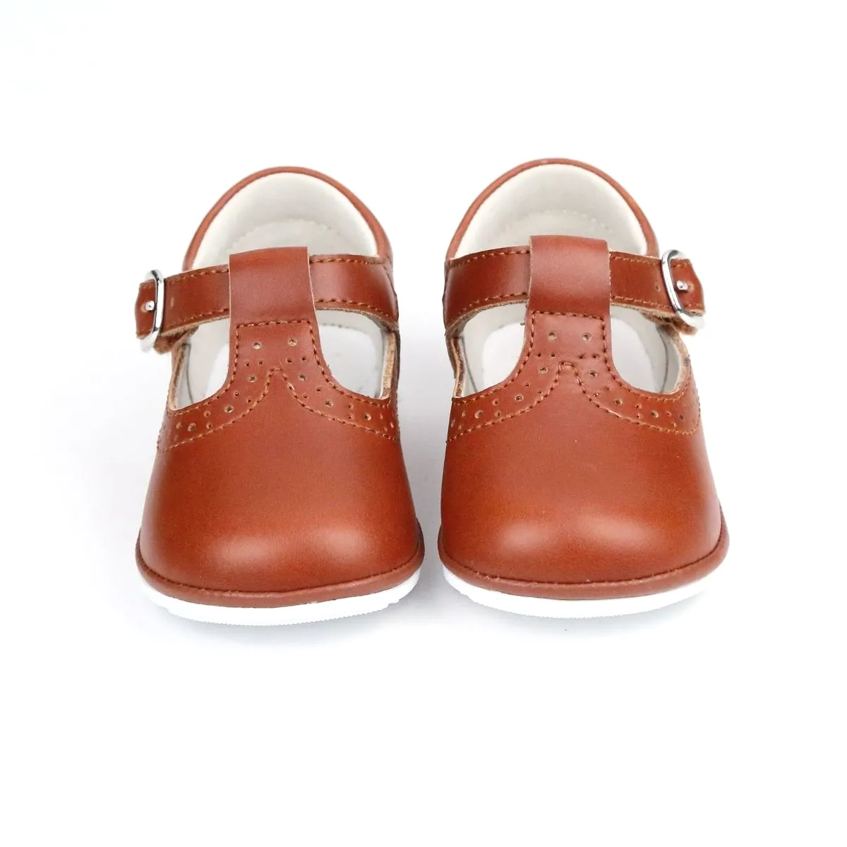 Baby Girls Gemma Waxed Leather T-Strap Mary Janes