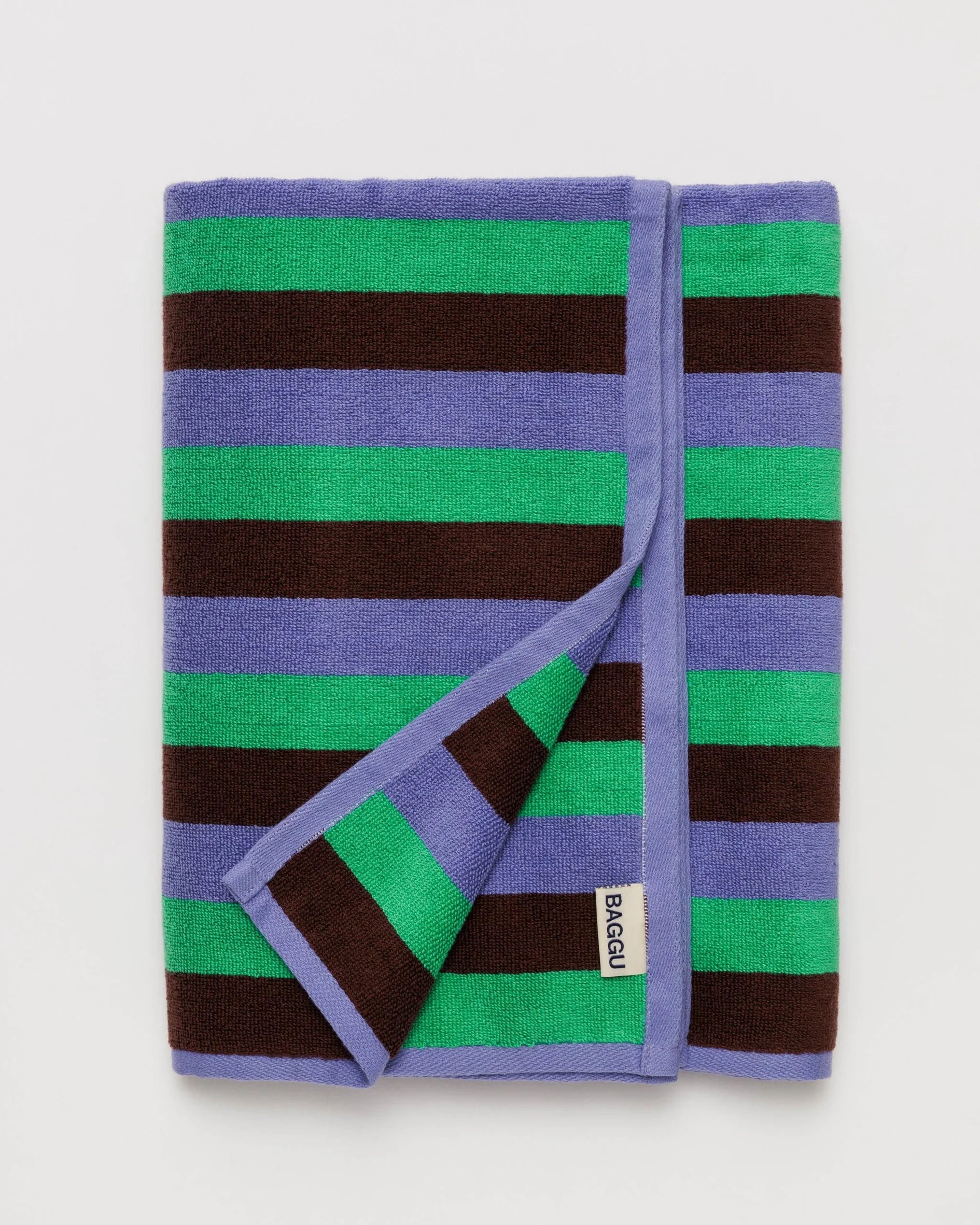 Baggu Bath Towel - Mint 90s Stripe