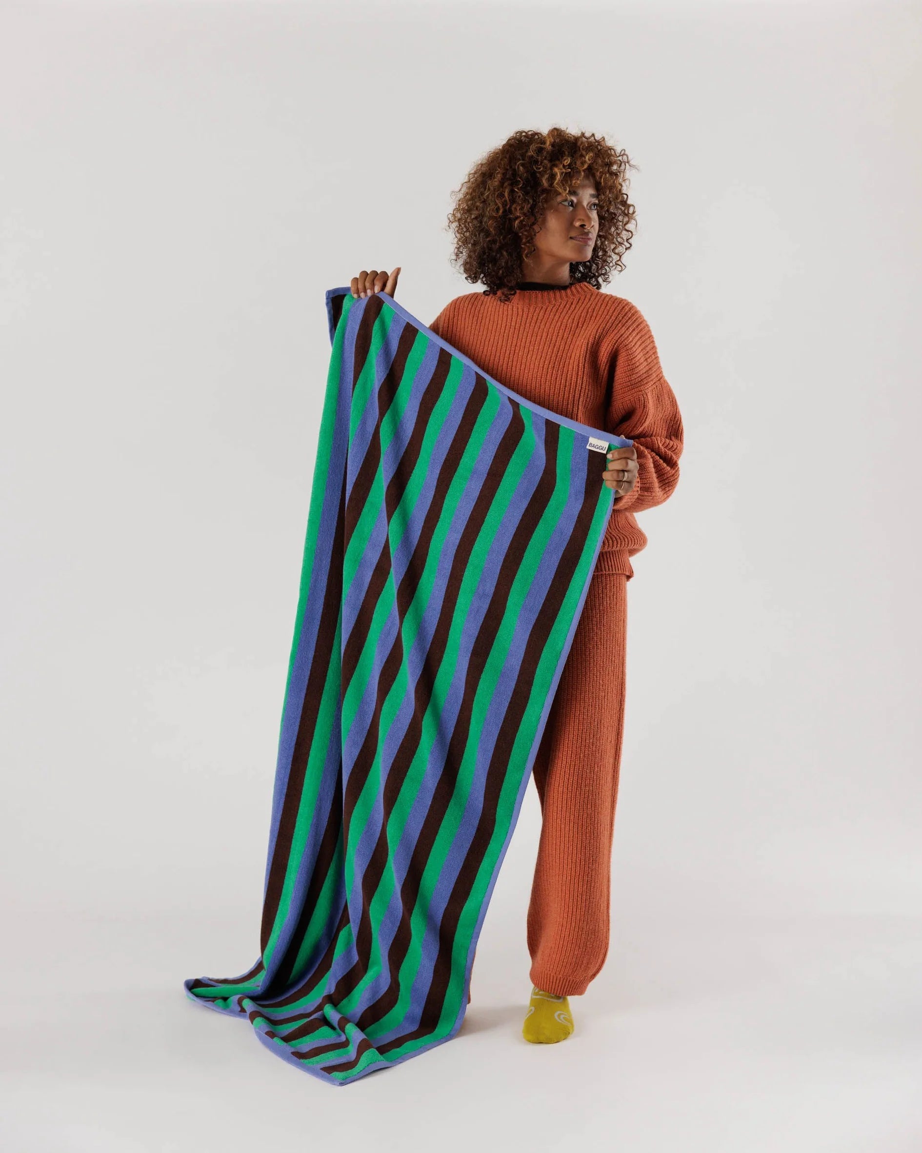 Baggu Bath Towel - Mint 90s Stripe