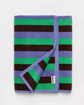 Baggu Bath Towel - Mint 90s Stripe