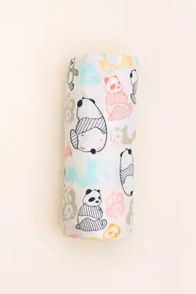 Bamboo Swaddle - Pastel Pandas