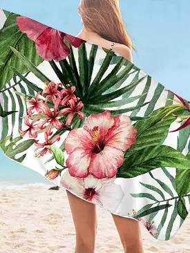 Beach blankets tropical flower print beach blankets Floral Bath Towel