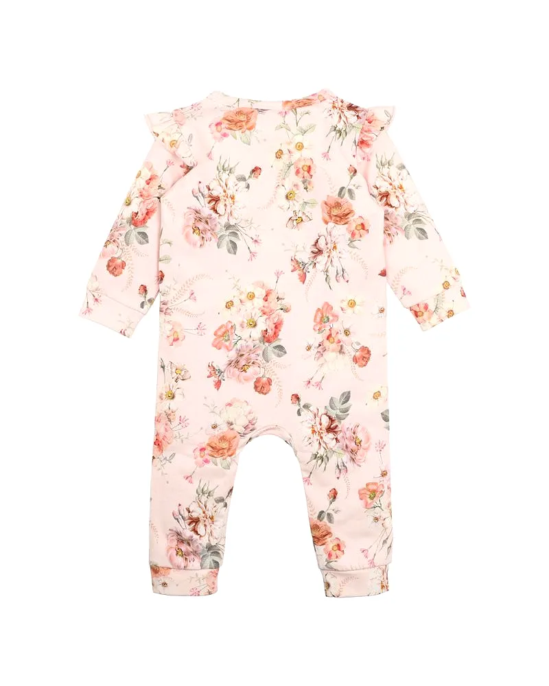 Bebe Dotti Print LS Zip Romper