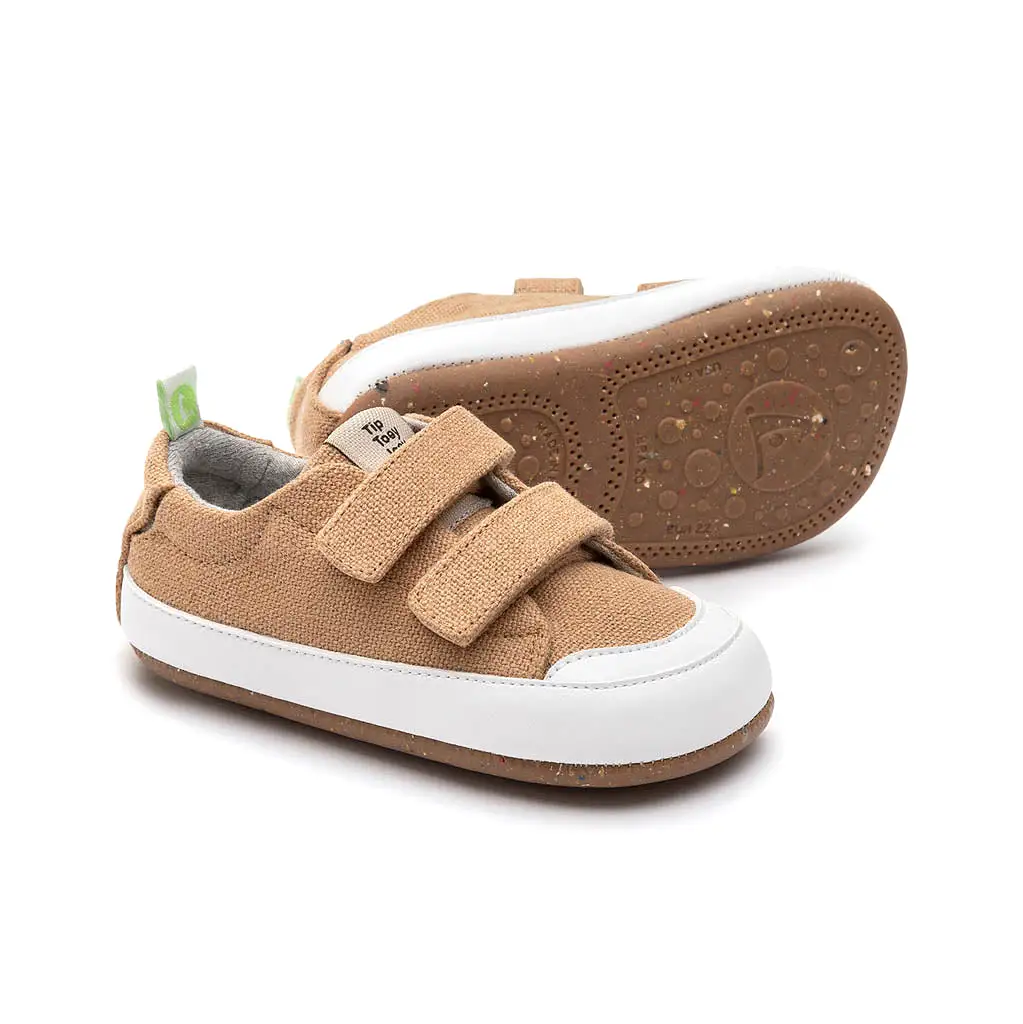 Bossy Green Sneakers - Natural Organic Canvas