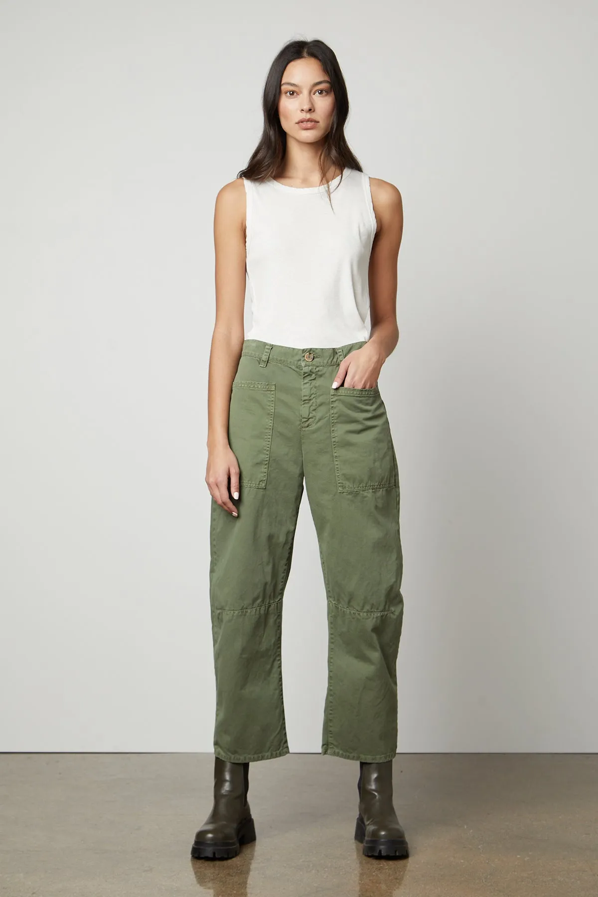 BRYLIE SANDED TWILL UTILITY PANT