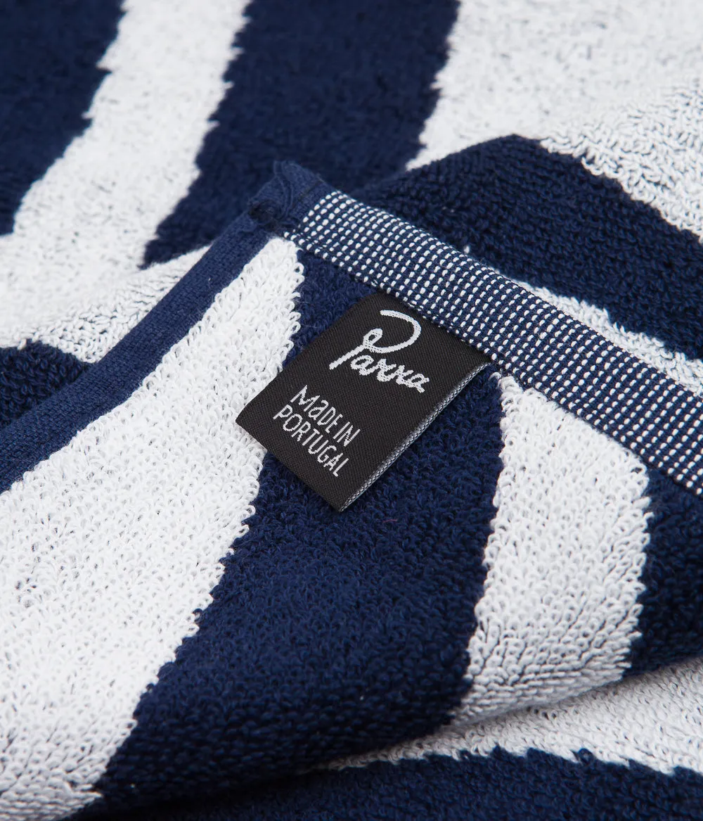 by Parra Waves Of The Navy Bath Towel (2 Pack) - Navy / White