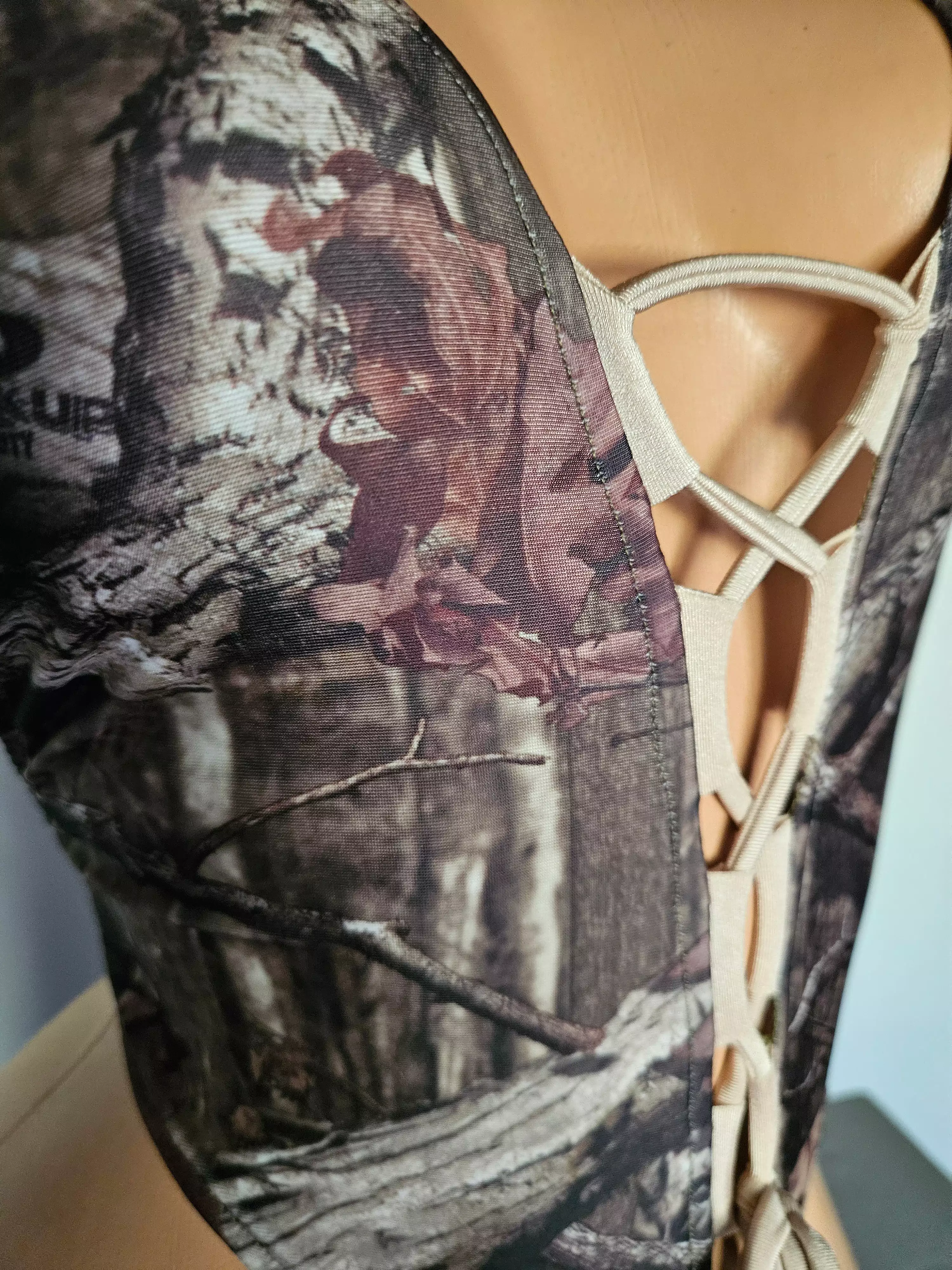 Camo X Back Lace Up Monokini