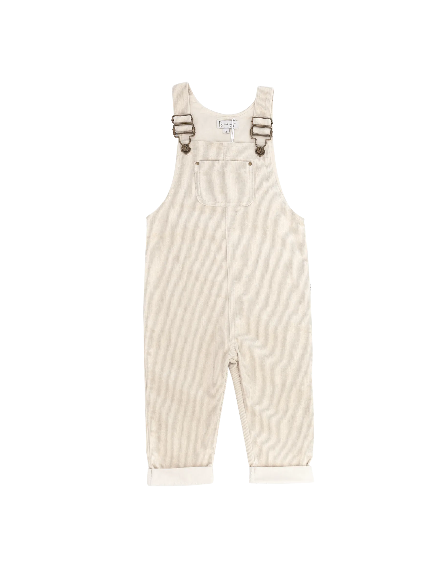 Charlie Unisex Cord Dungaree - Sand