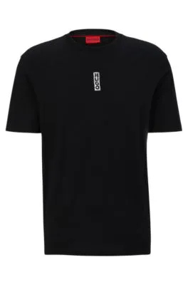 Cotton-jersey T-shirt with marker-inspired logos