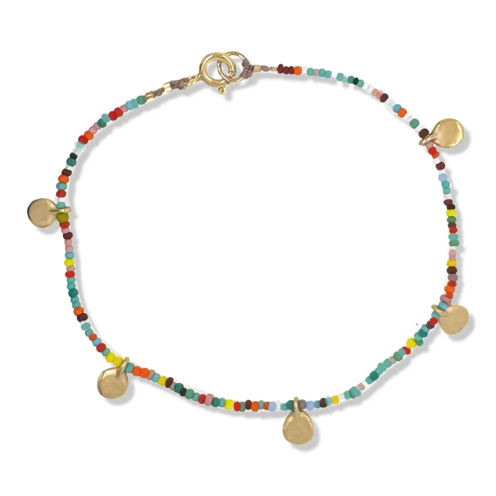 DOT BRACELET ON MULTI COLOR BEADS